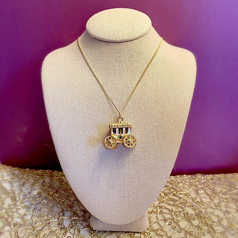 Vintage Carriage Charm Necklace